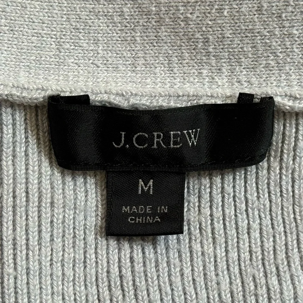 J. Crew Cardigan Ribbed Long Button Long Sleeves Casual Classic Preppy Gray Med